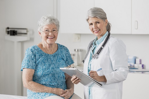 Patient with doctor.